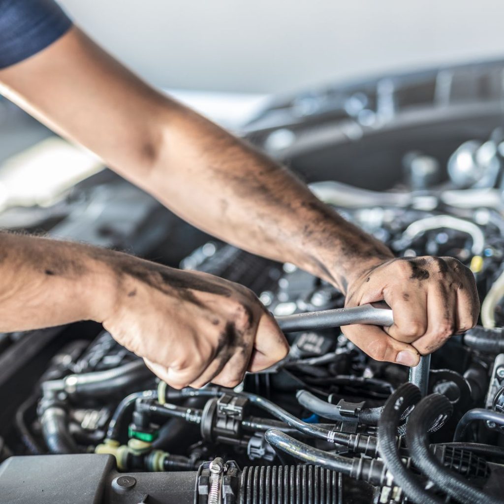 metal in a vehicle's engine
